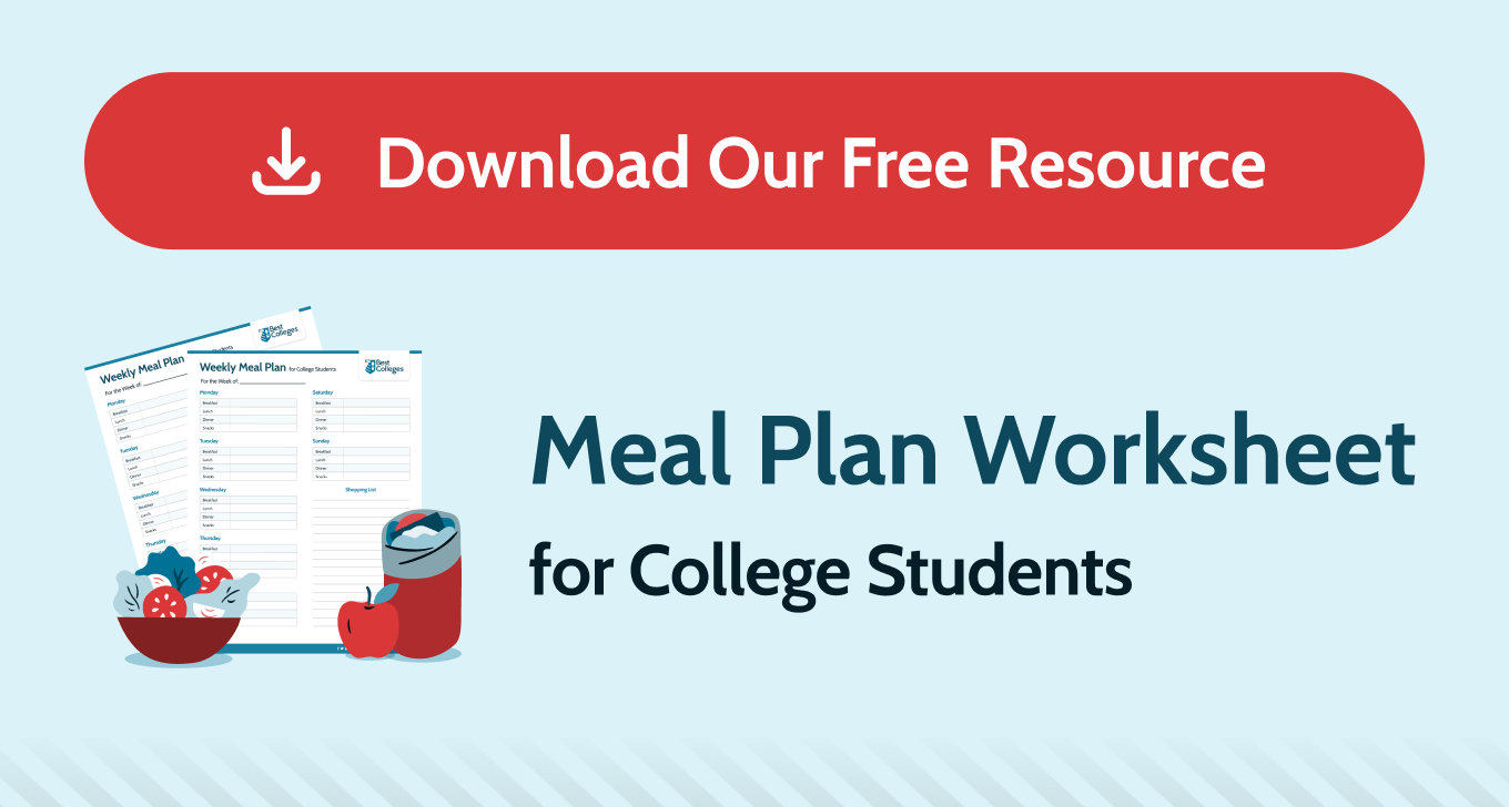 Download BestColleges' Weekly Meal Planner PDF